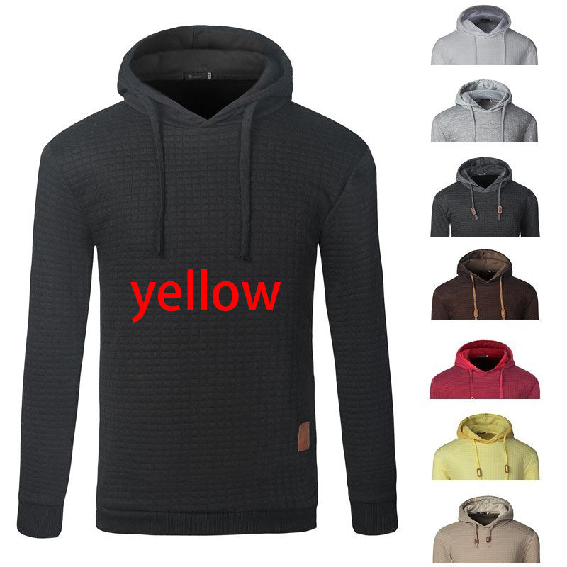 Men's Jacquard Sweater Long-sleeved Hoodie Warm Color Hooded Sweatshirt Jacket