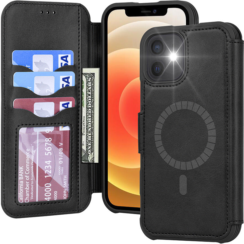 Magnetic Mobile Phone Case PU Card Holster