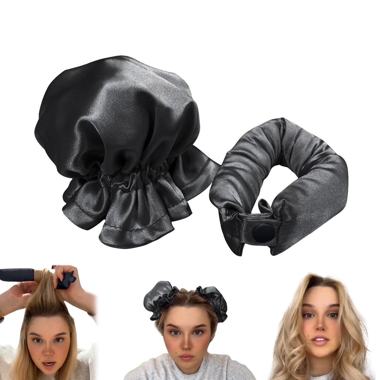 New Heatless Curl Stick With Cloth Cover Cute Ball Head Hair Curler Headband Hair Rollers Wave Form Curling Rod Hair Style Tools