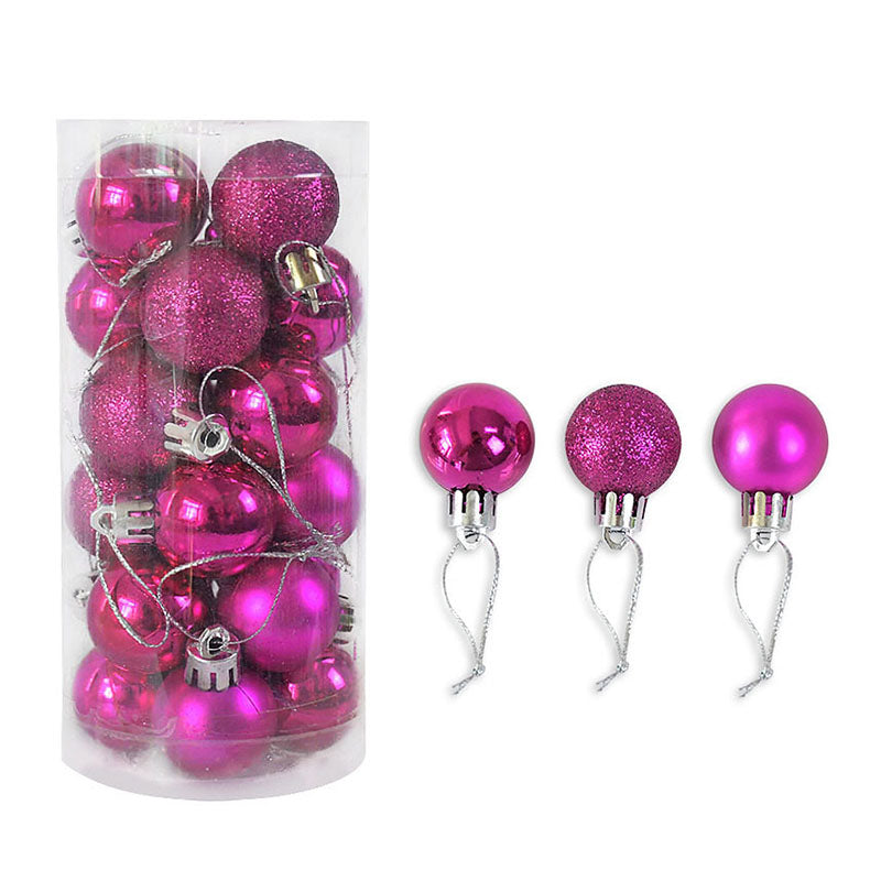 6CM-24pcs Bright Matte Christmas Ball Ornaments