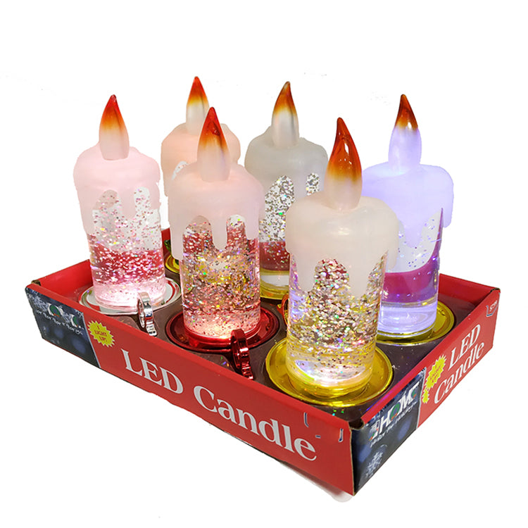 Colorful color changing crystal candle night light