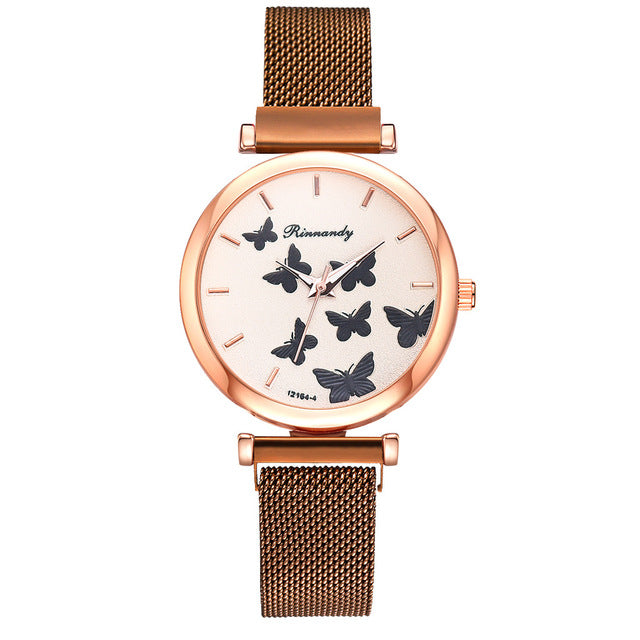 Butterfly Dial Quartz Watch Set