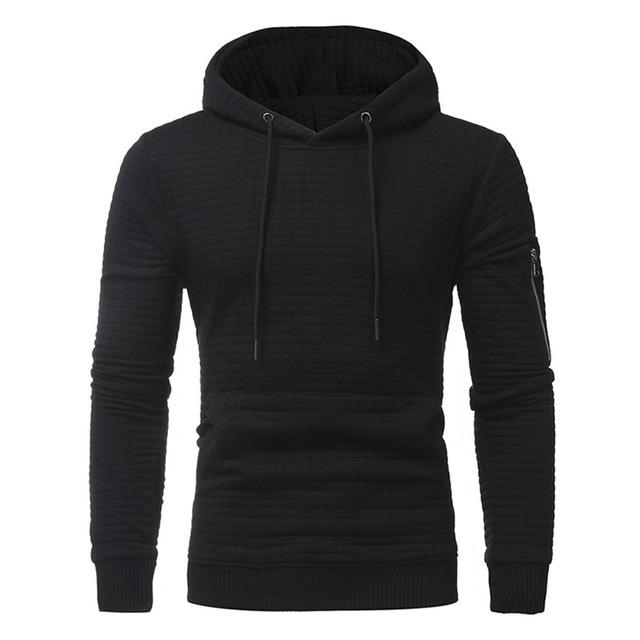 Men Sweatshirt Hoodie With Arm Zipper Long Sleeve Tops