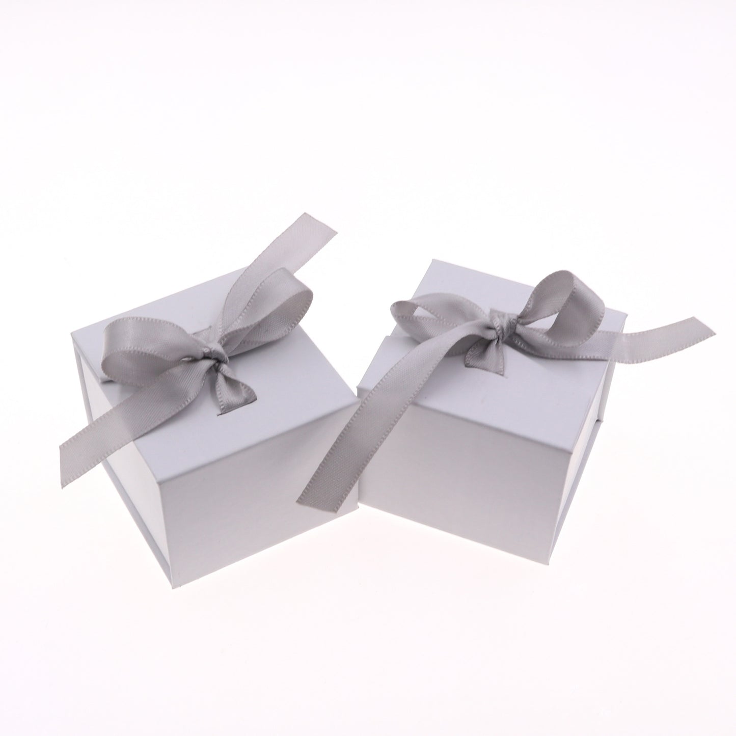 Jewelry Boxes Paper Gray White Color Ribbon Bowknot For Gift Present Ring Earring Packing Display Box