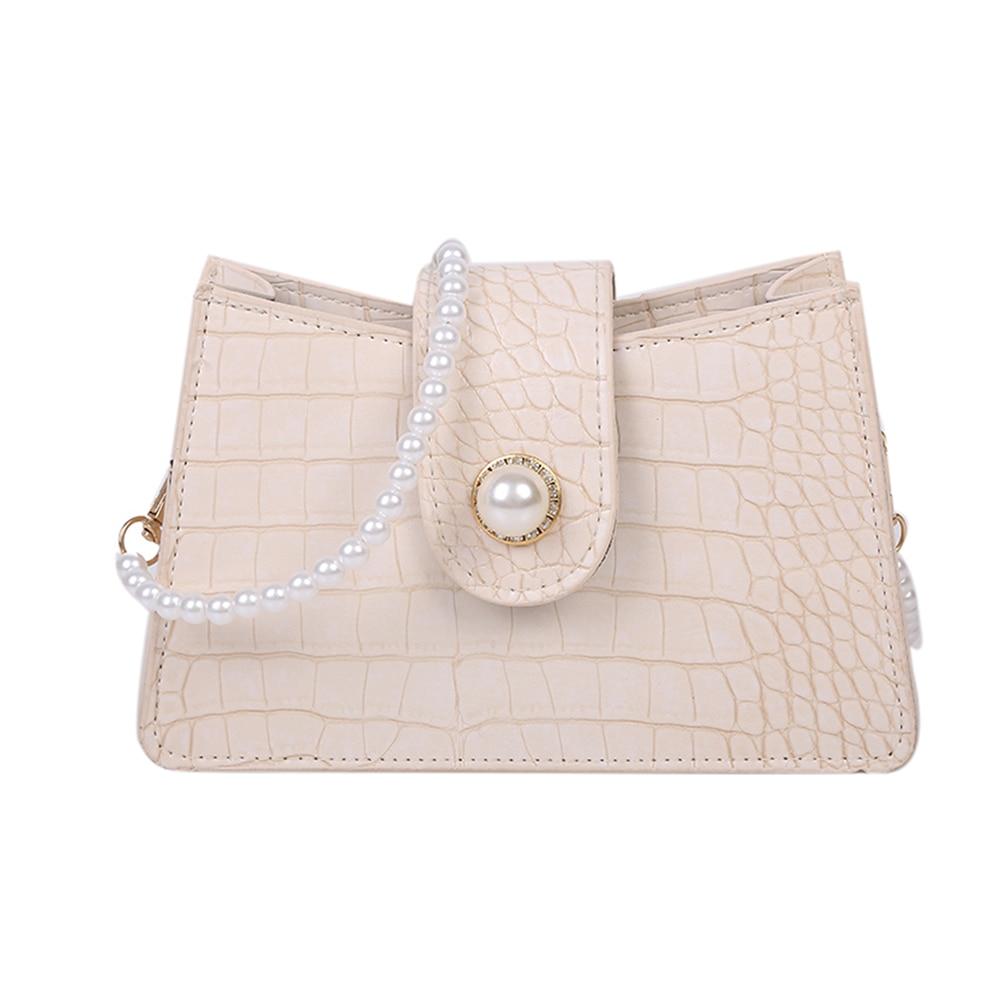 Pearl one-shoulder small square bag