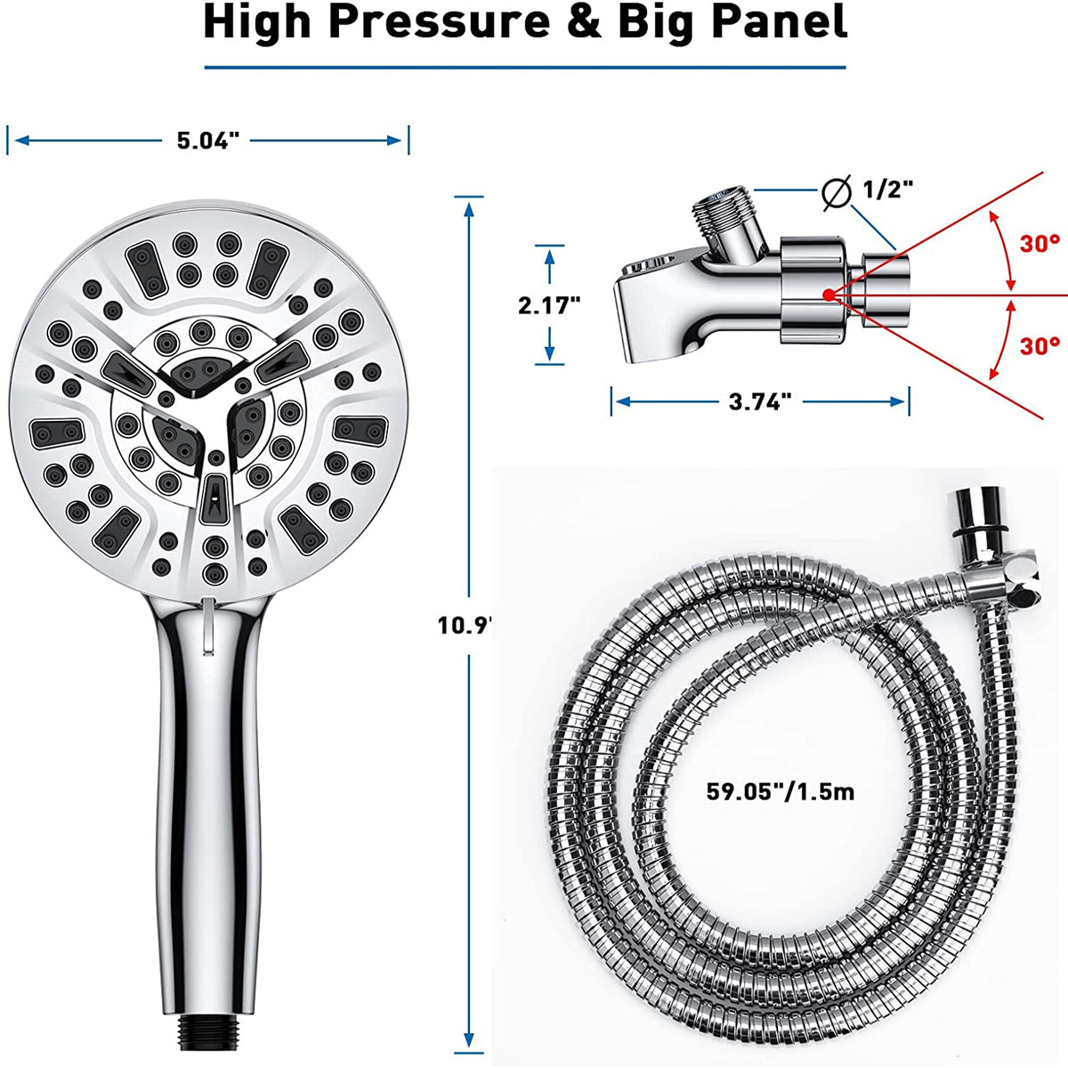 Handheld Shower With Spray Gun Water Booster 8 Plus 2 Function Spray Gun Water Shower Shower Set