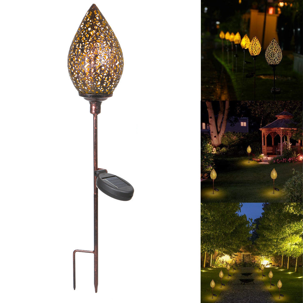 Water Drop Wrought Iron Garden Lawn Lamp