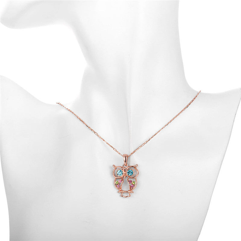 Owl Rose Gold Necklace Fashion Clavicle Chain