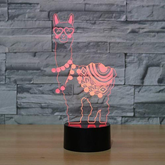 Touch Remote Control Charging Alpaca 3D Night Light