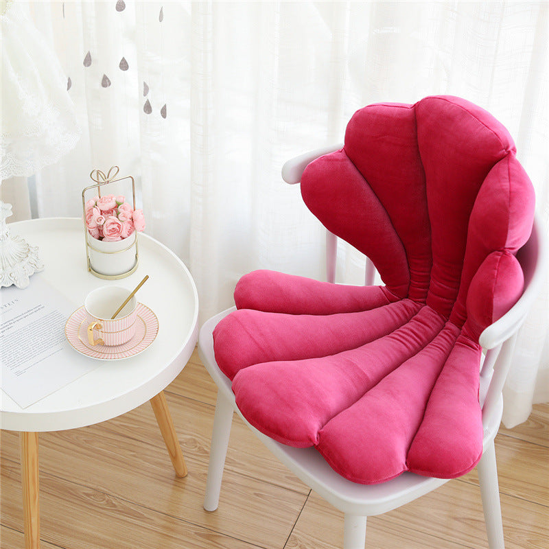 Luxurious Velvet Seal Shell Chair Cushion Unqiue Rose Seat Pillow Upscale Restaurant Chair Decor Girly Room Decorations