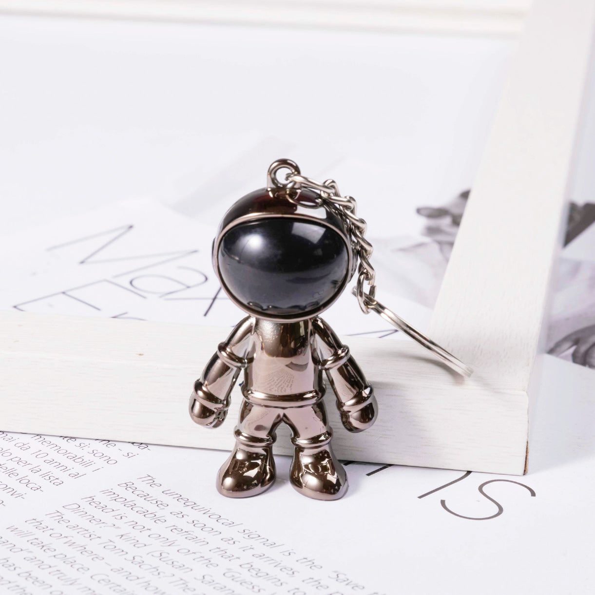 Korean Hip Hop Fashion Cross Spaceman Necklace Keychain