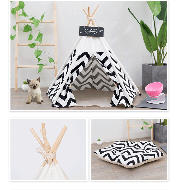 Can Pull Tent Manufacturers Wholesale Black And Green Stripes Pet Kennel Winter Dog Bedding Supplies Pet Dog Cage Cat Litter Tent