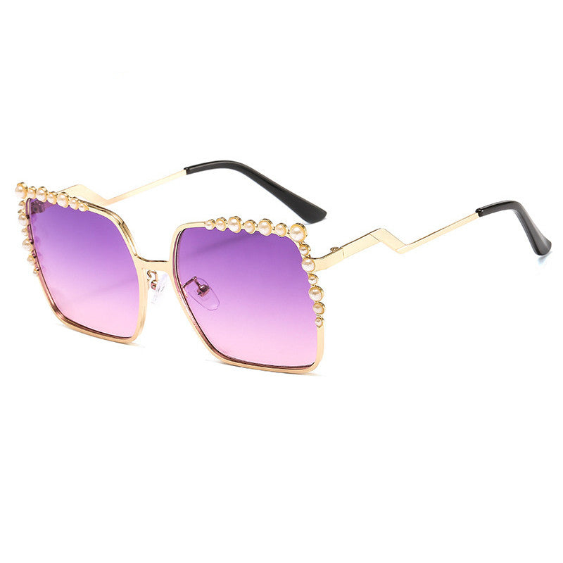 Diamond Metal Pearl Ladies 8983 Unisex Frame Trend FD Sunglasses