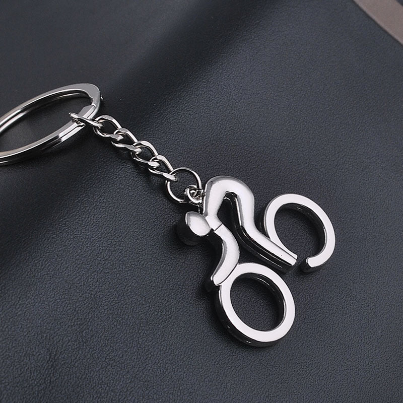 Metal Hollow Pendant New Bicycle Enthusiast Keychain