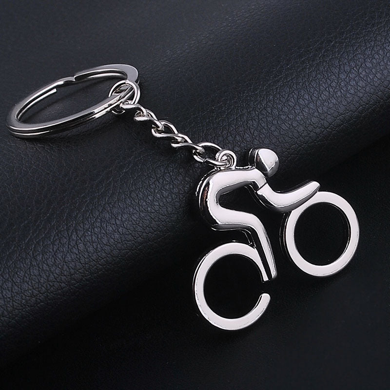 Metal Hollow Pendant New Bicycle Enthusiast Keychain