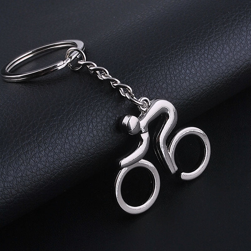 Metal Hollow Pendant New Bicycle Enthusiast Keychain