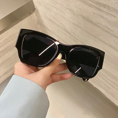 European And American Retro Big Frame Black Super Sunglasses Women