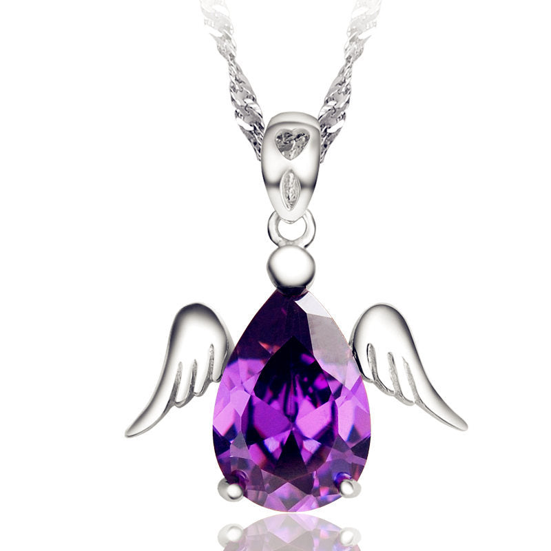 Angel Heart Pendant with Crystal