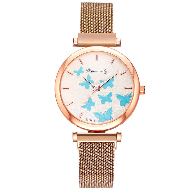 Butterfly Dial Quartz Watch Set