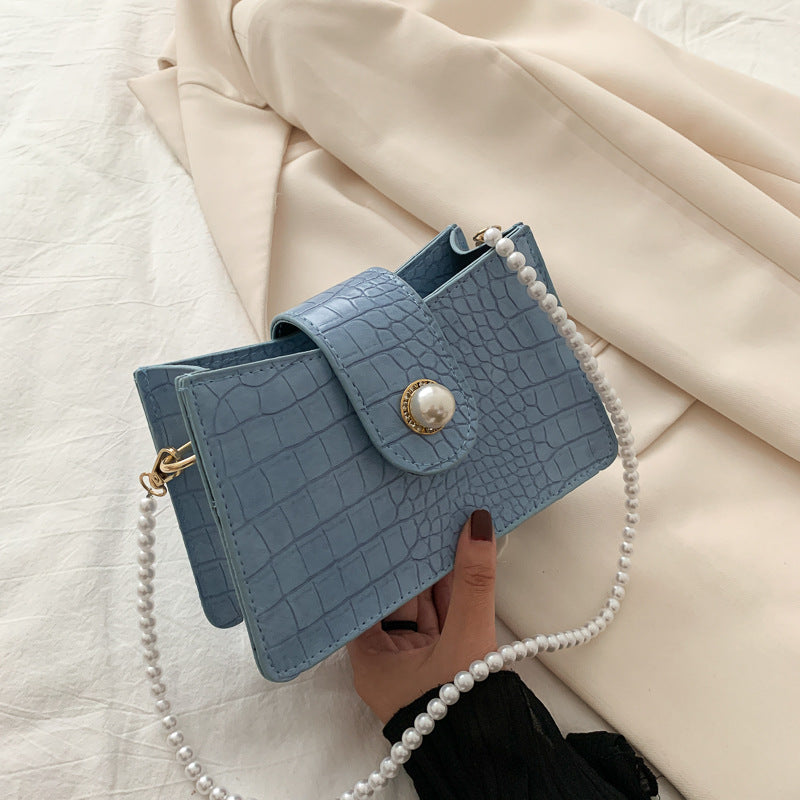 Pearl one-shoulder small square bag