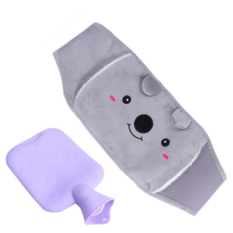 Set Hot Water Bottle Bag With Warm Plush Waist Cover B Elt