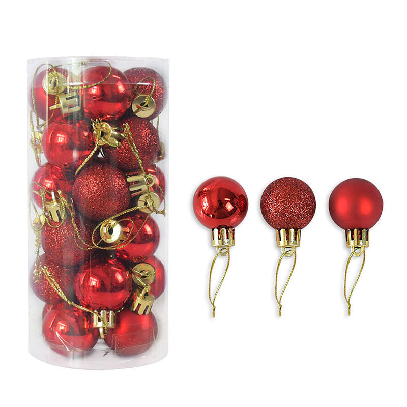 6CM-24pcs Bright Matte Christmas Ball Ornaments