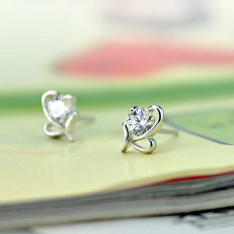 Heart-shaped water-speaking earrings