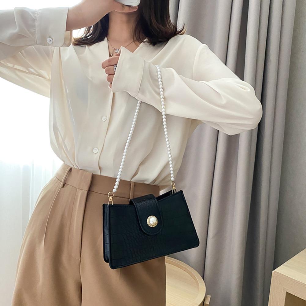 Pearl one-shoulder small square bag