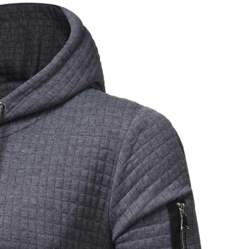 Men Sweatshirt Hoodie With Arm Zipper Long Sleeve Tops