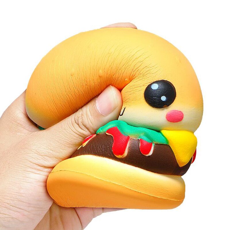 Cartoon big eye burger rebound decompression toy