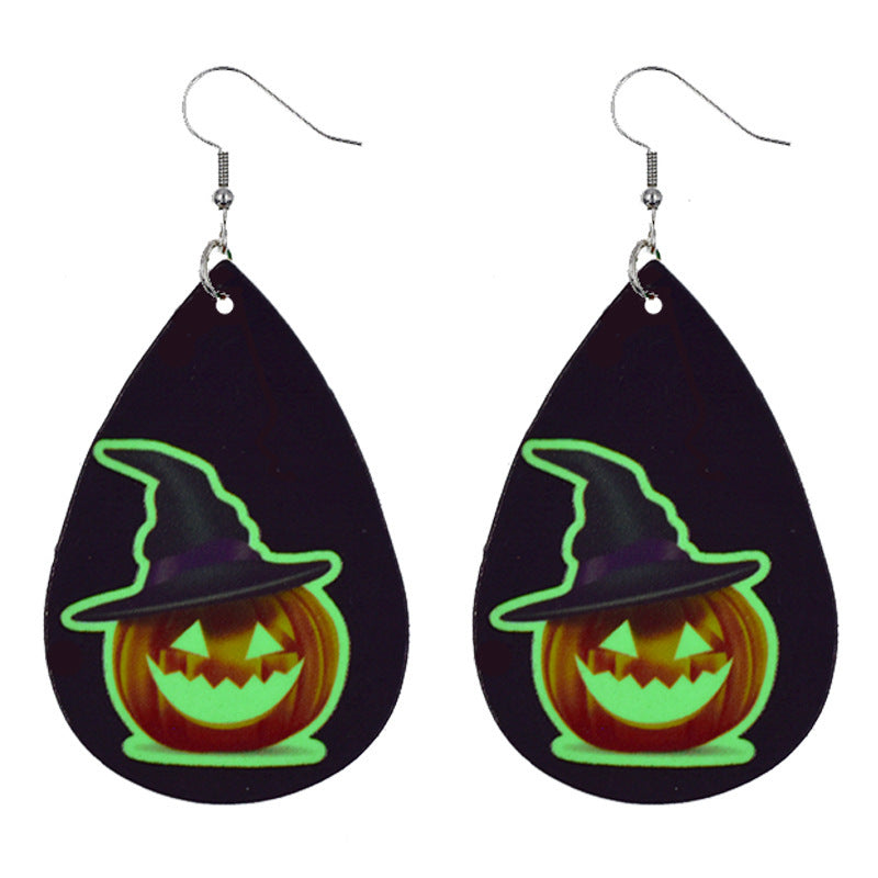 Personalized Halloween Luminous Earrings Skull