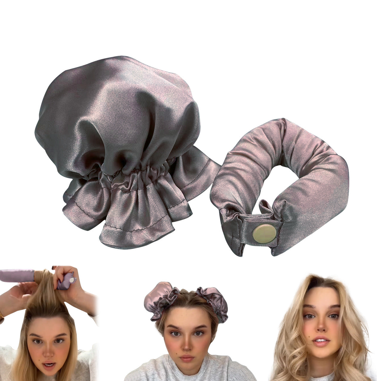 New Heatless Curl Stick With Cloth Cover Cute Ball Head Hair Curler Headband Hair Rollers Wave Form Curling Rod Hair Style Tools