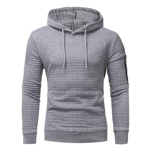 Men Sweatshirt Hoodie With Arm Zipper Long Sleeve Tops