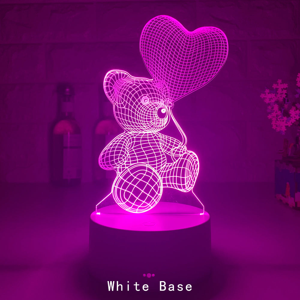 Love Bear Series 3D Light Creative Night Light LED Visual Light