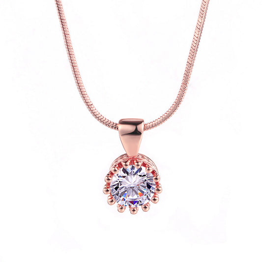 Rose gold and platinum plating pendant necklace