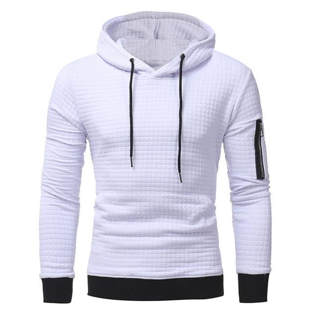 Men Sweatshirt Hoodie With Arm Zipper Long Sleeve Tops