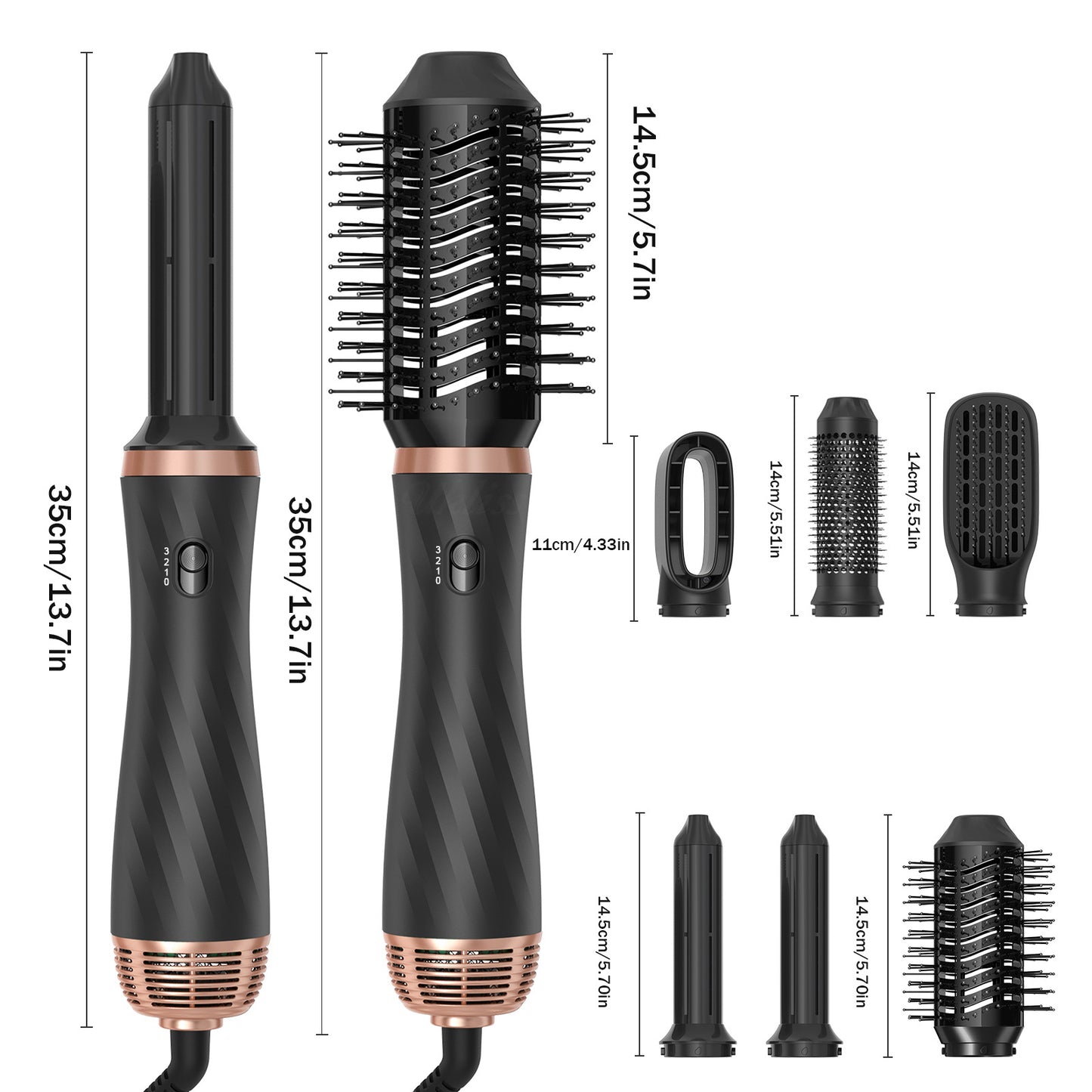 Five-in-one Hot Air Comb Roll Hair Straightener