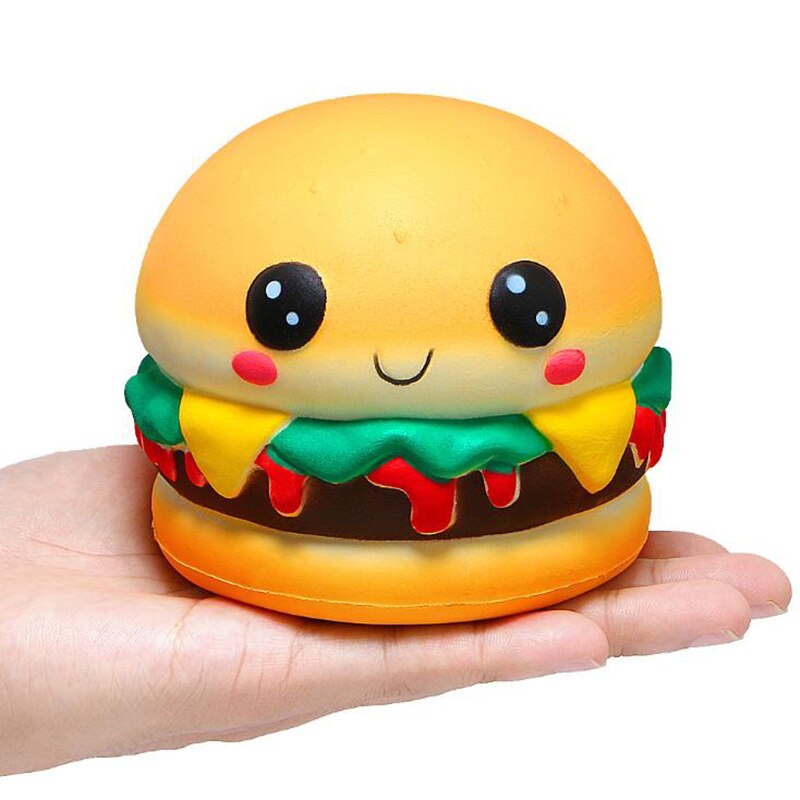 Cartoon big eye burger rebound decompression toy