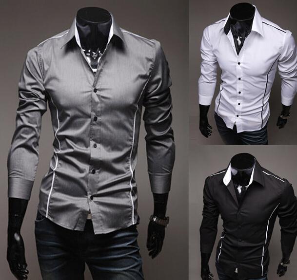 Men Shirt Fashion Cotton Men Shirt Long Sleeve High Quality Casual Black White Gray Men Shirt For Men