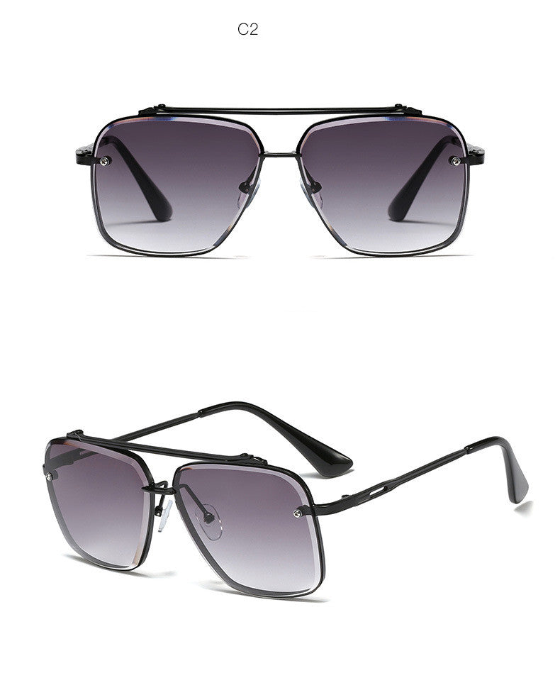 Fashion polygonal trimmed metal sunglasses