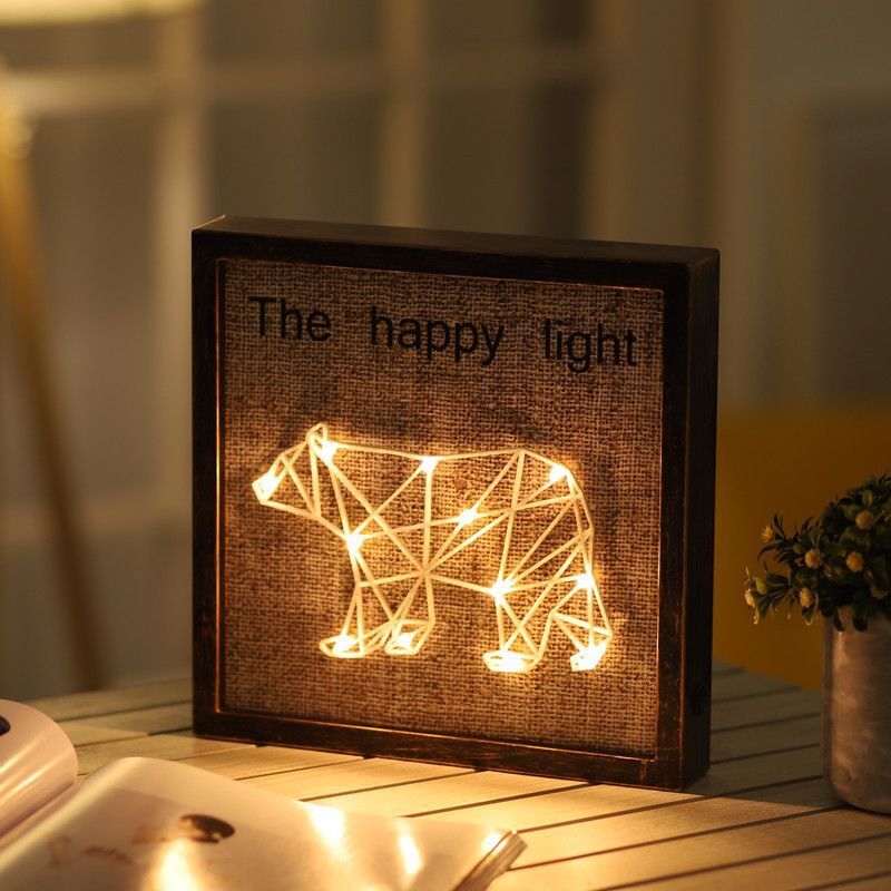 Explosion Style Retro Photo Frame Lamp Romantic Bedroom Decoration