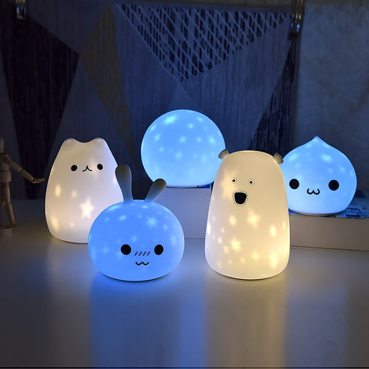 LED projection silicone night light