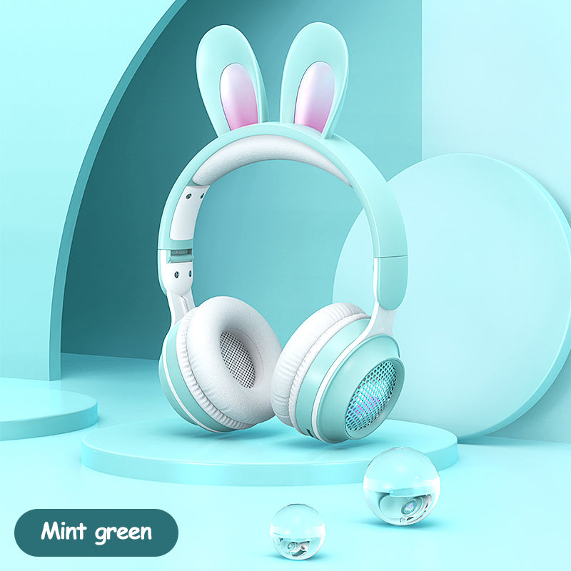 Rabbit Ear Headphones Wireless Luminous Extendable Headphones