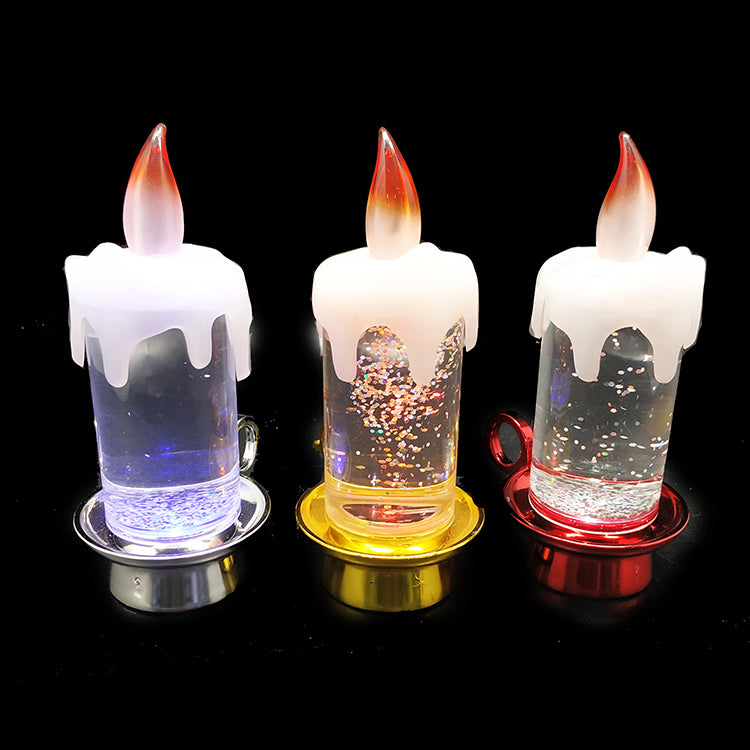 Colorful color changing crystal candle night light