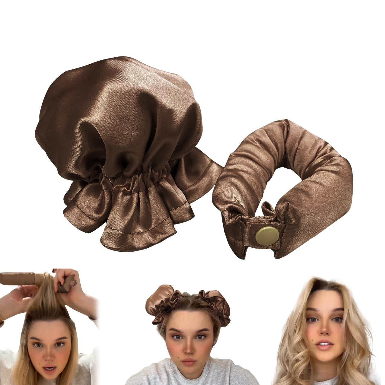 New Heatless Curl Stick With Cloth Cover Cute Ball Head Hair Curler Headband Hair Rollers Wave Form Curling Rod Hair Style Tools