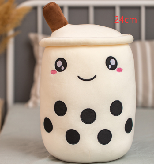 Cute Fruit Drink Plush Stuffed Soft Strawberry Milk Tea Plush Boba Tea Cup Toy Bubble Tea Pillow Cushion Kids Gift