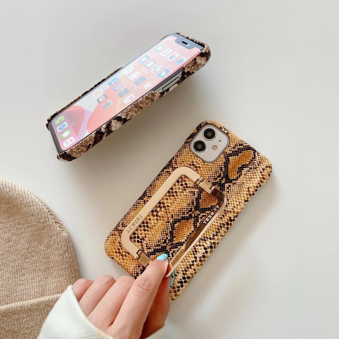 Phone Case Pattern Square Buckle Bracket Metal Protective Cover