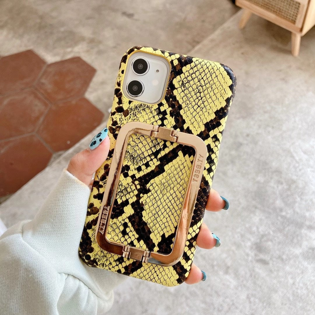 Phone Case Pattern Square Buckle Bracket Metal Protective Cover