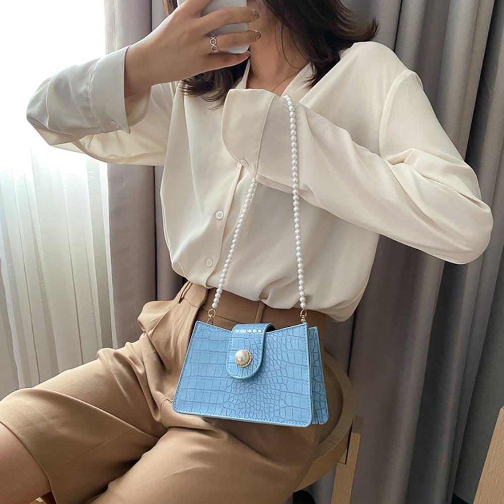 Pearl one-shoulder small square bag