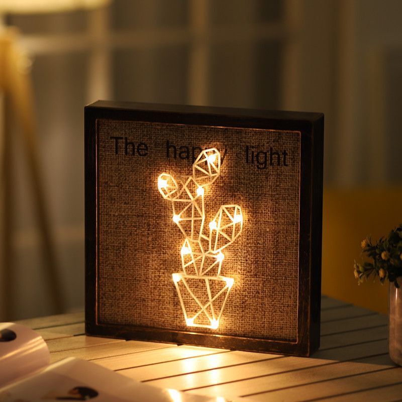 Explosion Style Retro Photo Frame Lamp Romantic Bedroom Decoration